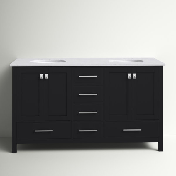 Andover Mills™ Broadview 60'' Double Bathroom Vanity with Engineered